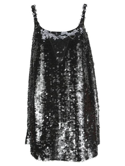 black prada dress|prada black sequin dress.